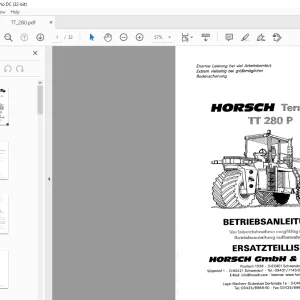HORSCH TERRA-TRAC TT 280 P ERSATZTEILLISTE MANUAL - PDF