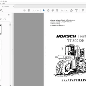 HORSCH TERRA-TRAC TT 300 DH ERSATZTEILLISTE MANUAL