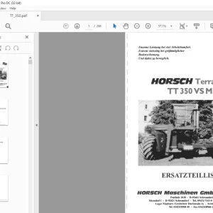 HORSCH TERRA-TRAC TT 350 VSMB ERSATZTEILLISTE MANUAL - PDF