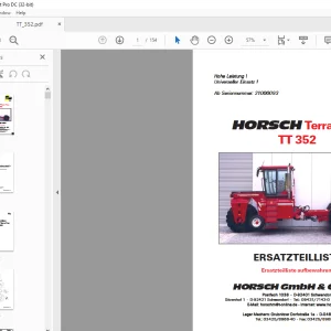 HORSCH Terra Trac TT 352 ERSATZTEILLISTE MANUAL  - PDF DOWNLOAD