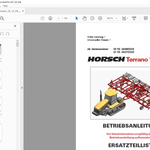 HORSCH Terrano 10 /12 FG ERSATZTEILLISTE Manual - PDF DOWNLOAD