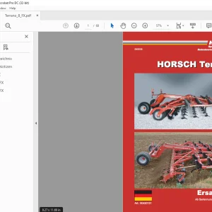 Horsch Terrano FX Spare Parts List Manual PDF Download