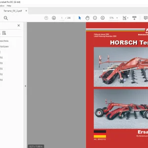 HORSCH Terrano FX Ersatzteilliste Manual 80420152 - PDF