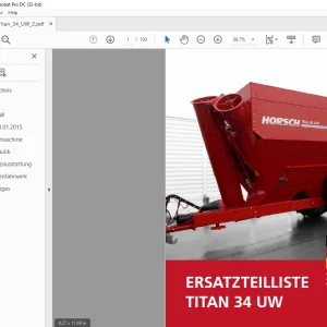 Horsch Titan 34 UW Ersatzteilliste Manual - PDF DOWNLOAD