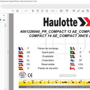Haulotte Forklift COMPACT 12 AE Spare Parts Manual PDF