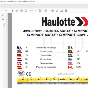 Haulotte Forklift COMPACT8N AE COMPACT 2032E AE Spare Parts Manual - PDF DOWNLOAD