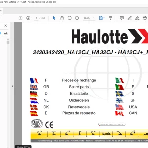 Haulotte Forklift HA12CJ HA32CJ HA12CJ HA32CJ Parts Manual