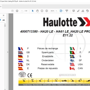 Haulotte Forklift HA20 LE HA61 LE Spare Parts Manual - PDF DOWNLOAD
