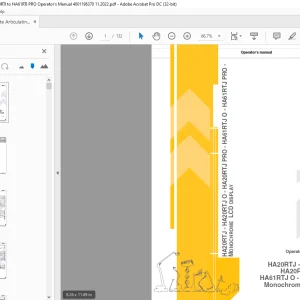 Haulotte Forklift HA20RTJ HA20RTJ O Operator's Manual  - PDF DOWNLOAD