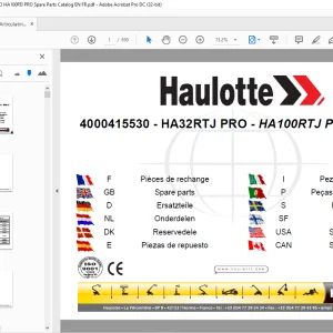 Haulotte Forklift HA32RTJ PRO - HA100RTJ PRO Spare parts Manual