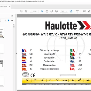 Haulotte Forklift HT16 RTJ O HT16 RTJ PRO HT46 RTJ O HT46 RTJ PRO Parts Manual