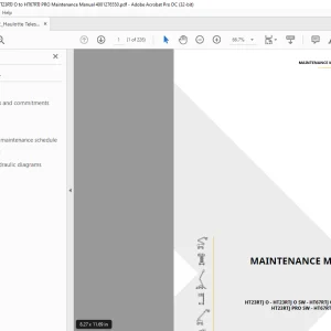 Haulotte Forklift HT23RTJ O HT23RTJ O SW Maintenance Manual