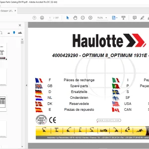 Haulotte Forklift OPTIMUM 8 OPTIMUM 1931E Parts Manual  - PDF DOWNLOAD