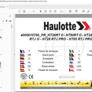 Haulotte Forklift PR_HT26RT O - HT80RT O Spare Parts Manual