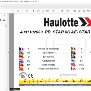 Haulotte Forklift PR_STAR 8S AE STAR 20 AE Parts Manual - PDF DOWNLOAD