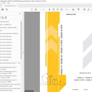 Haulotte Forklift SIGMA 16 - SIGMA 46 Maintenance Manual PDF