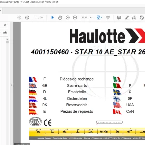 Haulotte Forklift STAR 10 AE STAR 26J AE Parts Manual -  PDF DOWNLOAD