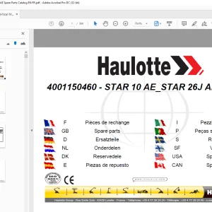Haulotte Forklift STAR 10 AE_STAR 26J AE Parts Manual - PDF DOWNLOAD
