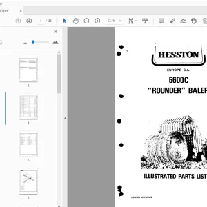 Hesston 5600C Rounder Baler Parts Manual 7781248 - PDF