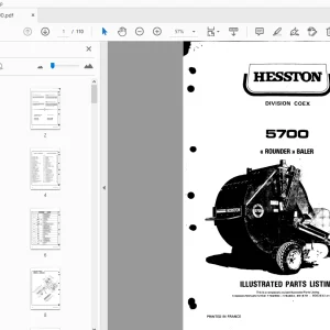 Hesston 5700 Rounder Baler Parts Manual - PDF