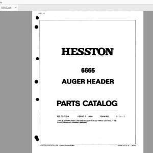 Hesston 6665 Auger Header Parts Manual 1723022 - PDF