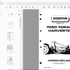 Hesston 7050 Forage Harvester Parts Manual - PDF
