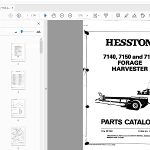 Hesston 7140, 7150 & 7160 Forage Harvester Parts Manual - PDF