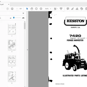 Hesston 7420 Forage Harvester Parts Manual - PDF
