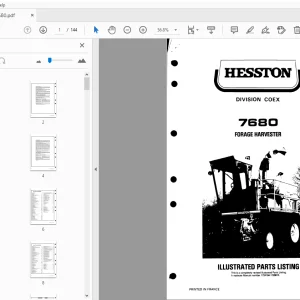 Hesston 7680 Forage Harvester Parts Manual - PDF