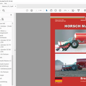 Horsch Maistro CC Ersatzeilliste Manual 24071253  - PDF DOWNLOAD