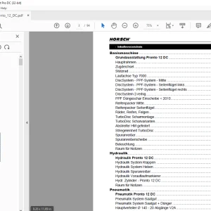 Horsch Pronto 12 DC Ersatzeilliste Manual 23061254 - PDF DOWNLOAD