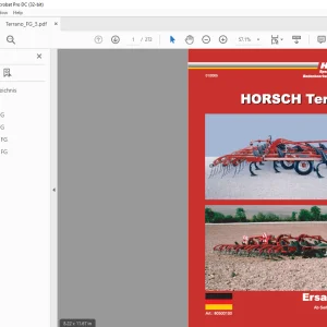 Horsch Terrano FG Ersatzteilliste Manual  - PDF DOWNLOAD