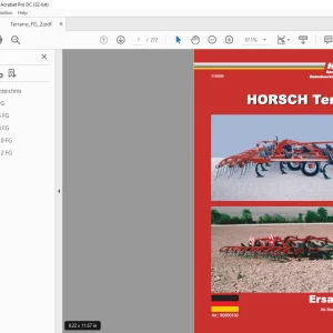 Horsch Terrano FG Ersatzteilliste Manual - PDF DOWNLOAD