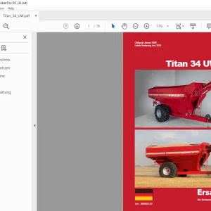 Horsch Titan 34 UW Ersatzteilliste Manual - PDF DOWNLOAD