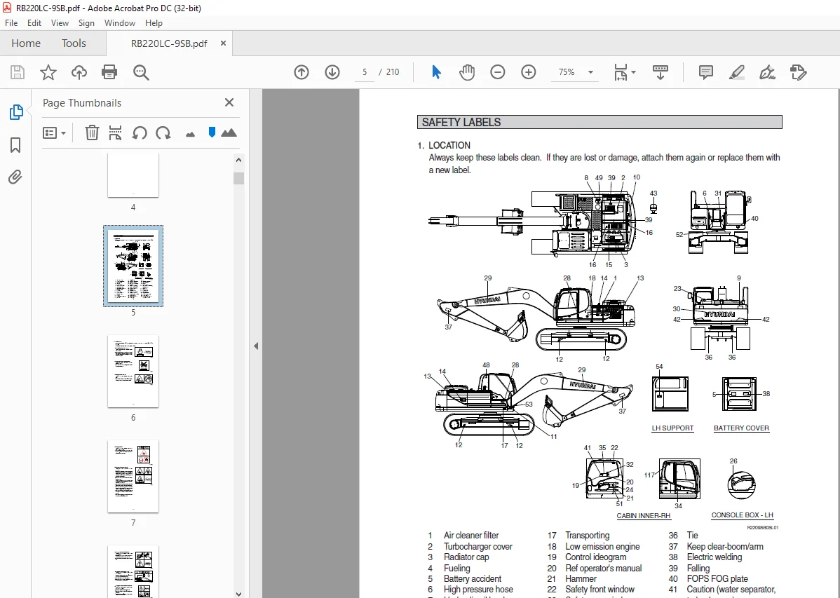 Hyundai Crawler Excavator RB220LC-9SB Operator's Manual 2023 - PDF DOWNLOAD - Image 3