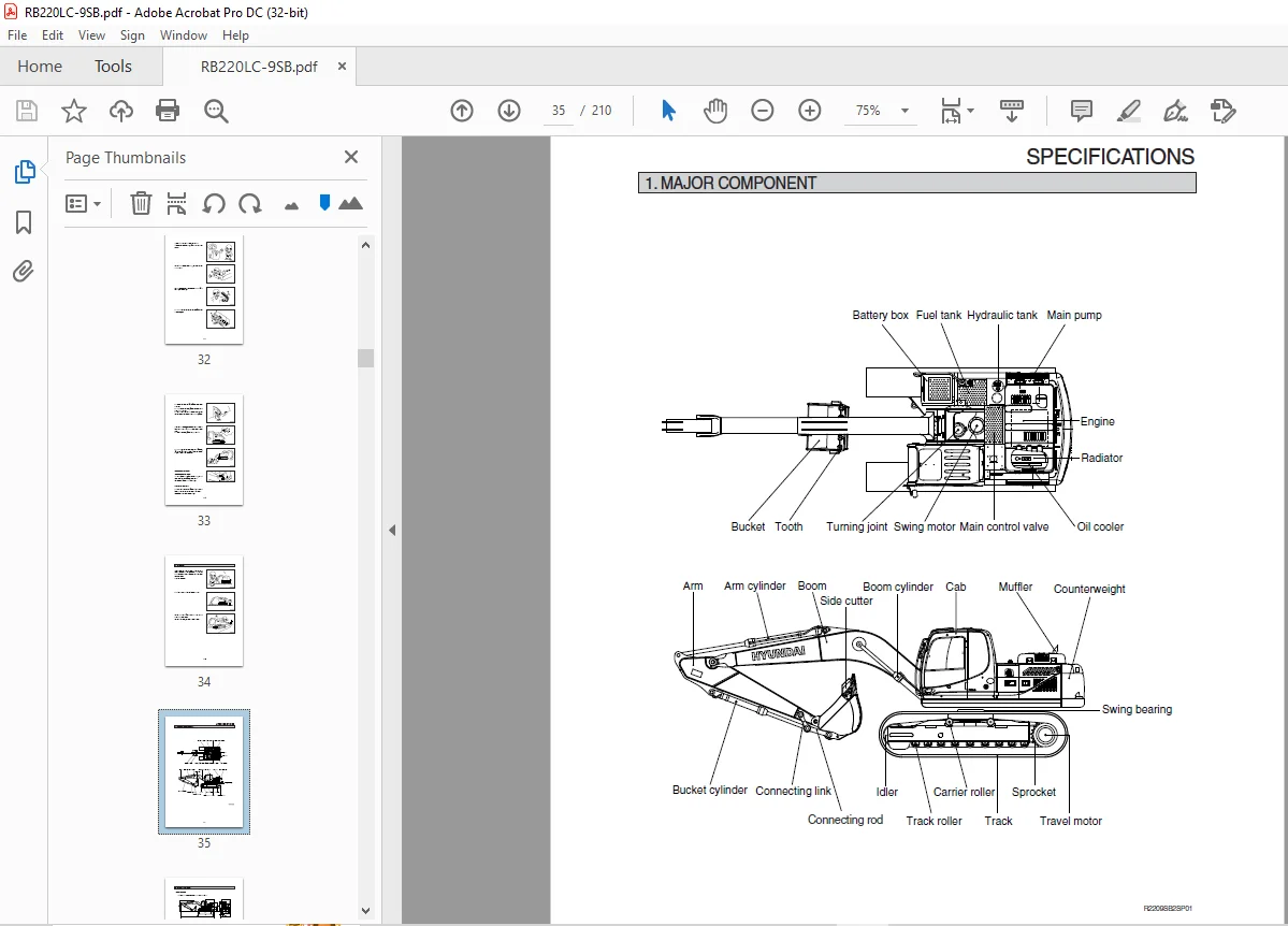 Hyundai Crawler Excavator RB220LC-9SB Operator's Manual 2023 - PDF DOWNLOAD - Image 4