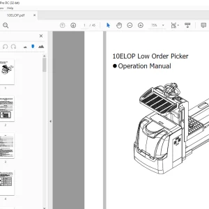 Hyundai Forklift 10ELOP Low Order Picker Operation Manual -PDF