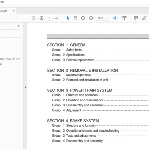 Hyundai Forklift 110D-7A 130D-7A 160D-7A Service Manual - PDF