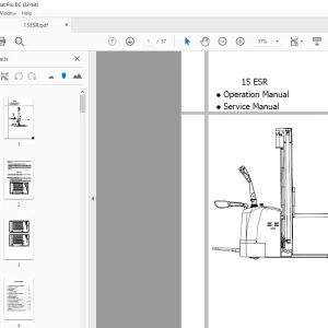 Hyundai Forklift 15 ESR Operation & Service Manual PDF