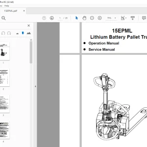 Hyundai Forklift 15EPML Lithium Battery Pallet Truck Operation Service Manual