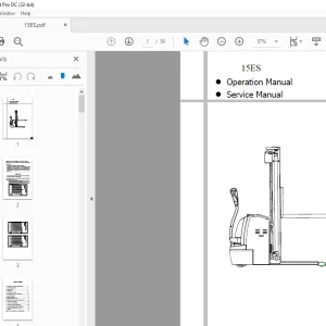 Hyundai Forklift 15ES Operation Service Manual - PDF DOWNLOAD