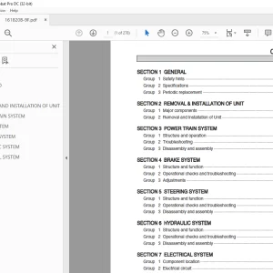 Hyundai Forklift 16/18/20B-9F Service Manual - PDF