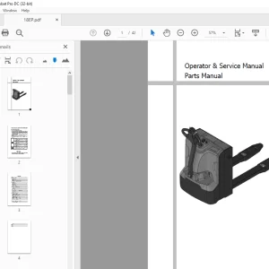 Hyundai Forklift 18EP Operator, Service & Parts Manual - PDF DOWNLOAD