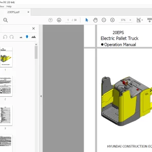 Hyundai Forklift 20 EPS Electric Pallet Truck Operation Manual