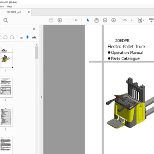 Hyundai Forklift 20EDPR Electric Pallet Truck Operation & Parts Manual