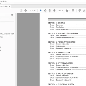 Hyundai Forklift 22D-9T 25D-9T 30D-9T 33D-9T Service Manual - PDF