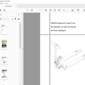 Hyundai Forklift 25HPW Electronic Scale Truck Operator’s & Service Parts Manual