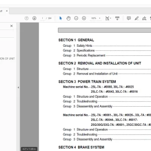Hyundai Forklift 25L(G)-7A 30L(G)-7A 33L(G)-7A Service Manual - PDF