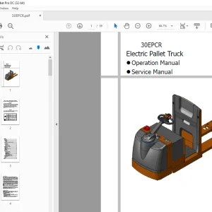 Hyundai Forklift 30EPCR Electric Pallet Truck Operator's & Service Manual