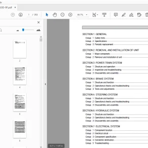 Hyundai Forklift 35D-9F 40D-9F 45D-9F 50DA-9F Service Manual - PDF